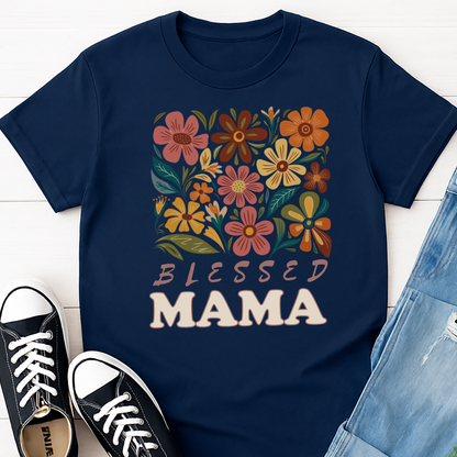 Blessed Mama Floral T-shirt - Faith Inspired Mom Tee