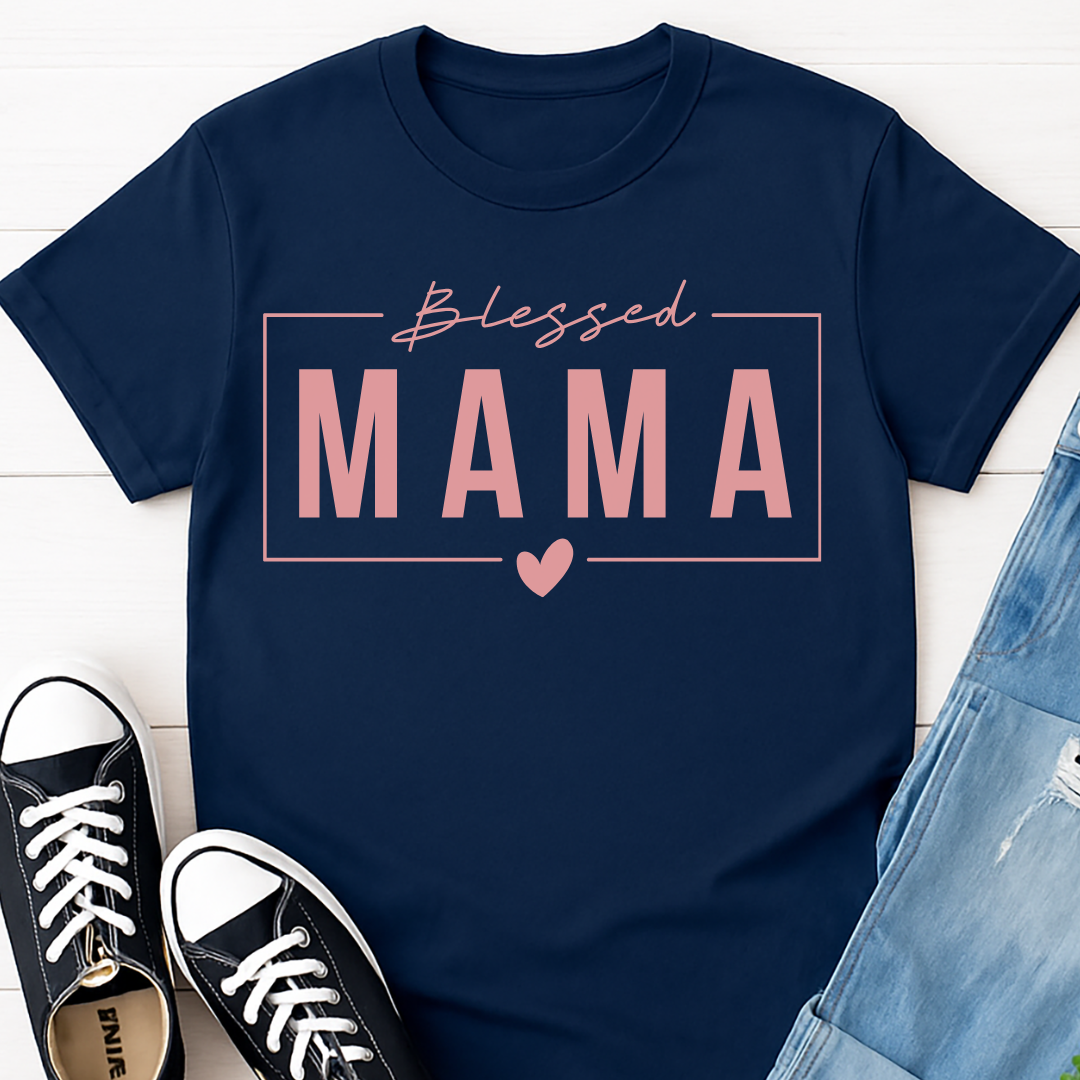 Blessed Mama T-shirt - Faith Inspired Mom Life Tee