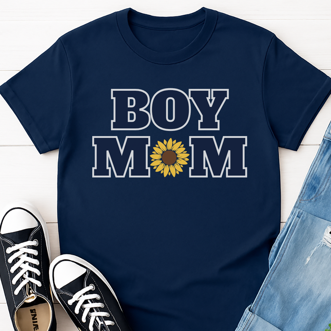 Boy Mom Sunflower T-shirt - Mom Life Tee