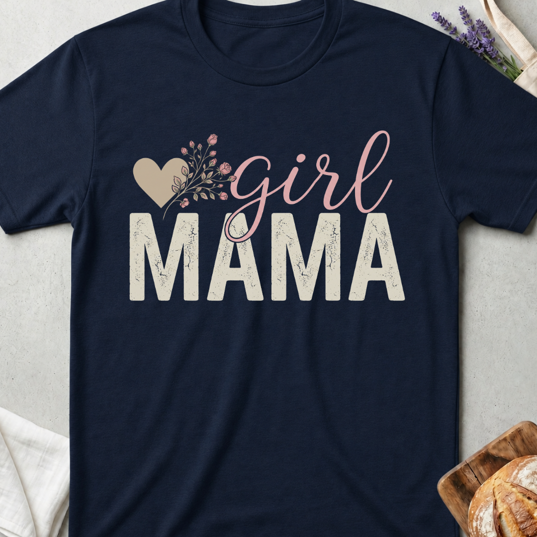 Floral Girl Mama T-shirt