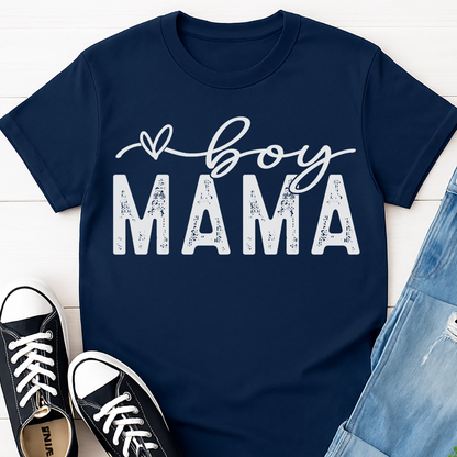 Boy Mama Distressed T-shirt - Trendy Mom Tee