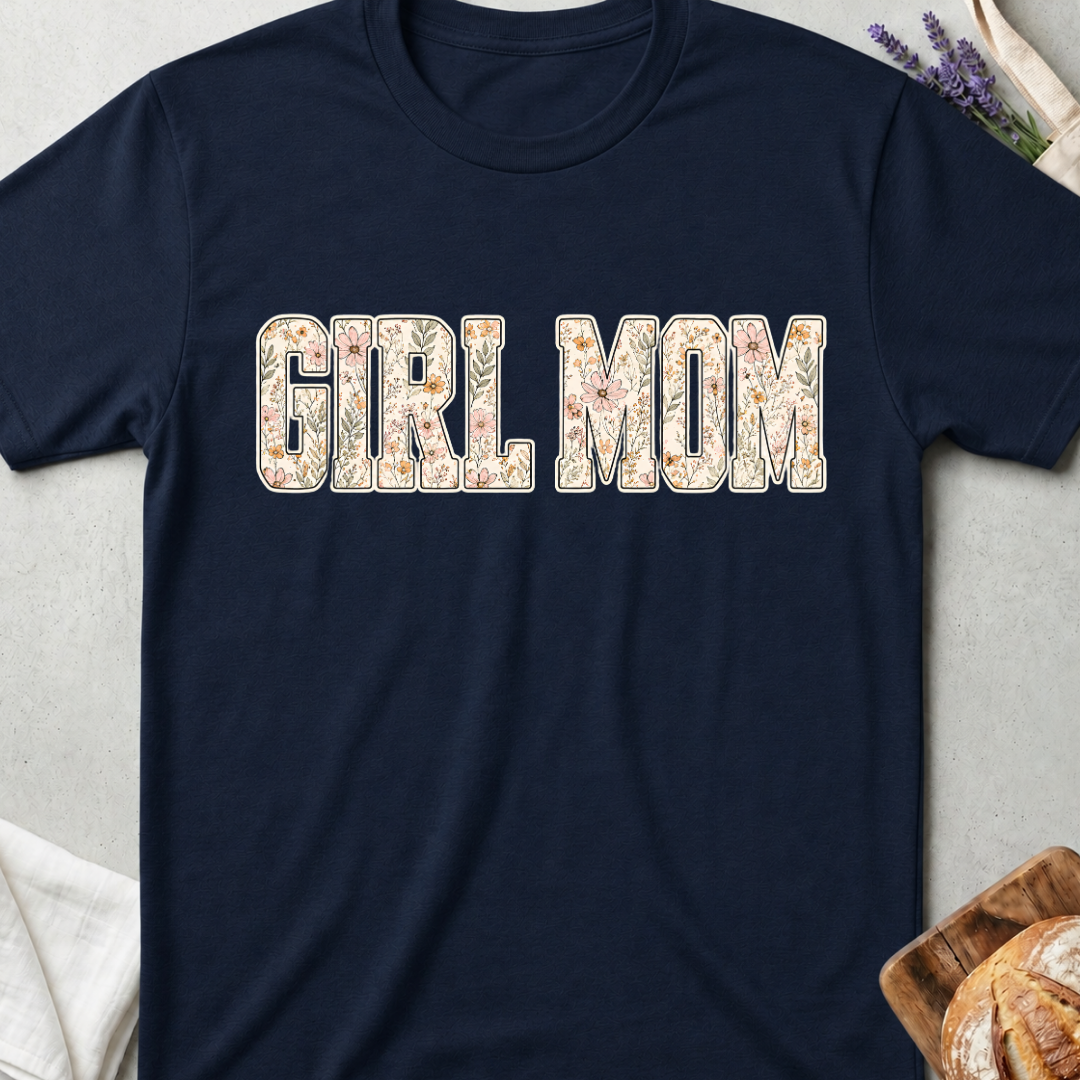 Girl Mom T-shirt - Floral Graphic Tee