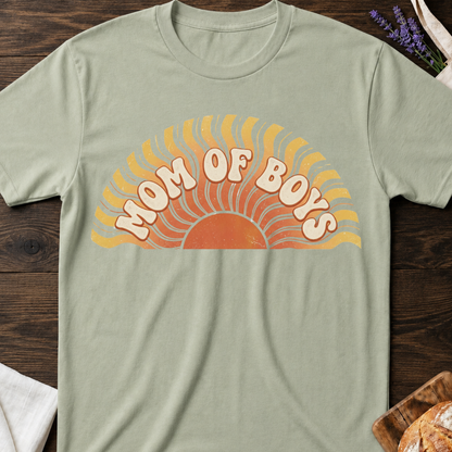Mom Of Boys Retro Sunset T-shirt