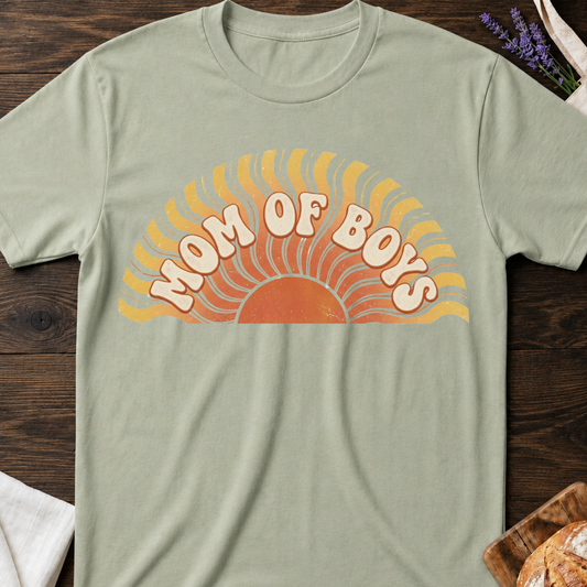 Mom Of Boys Retro Sunset T-shirt