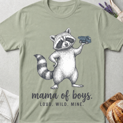 Mama of Boys Raccoon T-shirt | Loud Wild Mine Tee