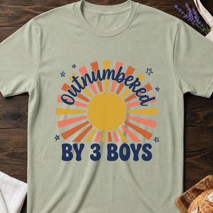 Outnumbered by 3 Boys Mom T-Shirt