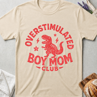 Overstimulated Boy Mom Club Shirt – Funny Dinosaur Mom T-Shirt