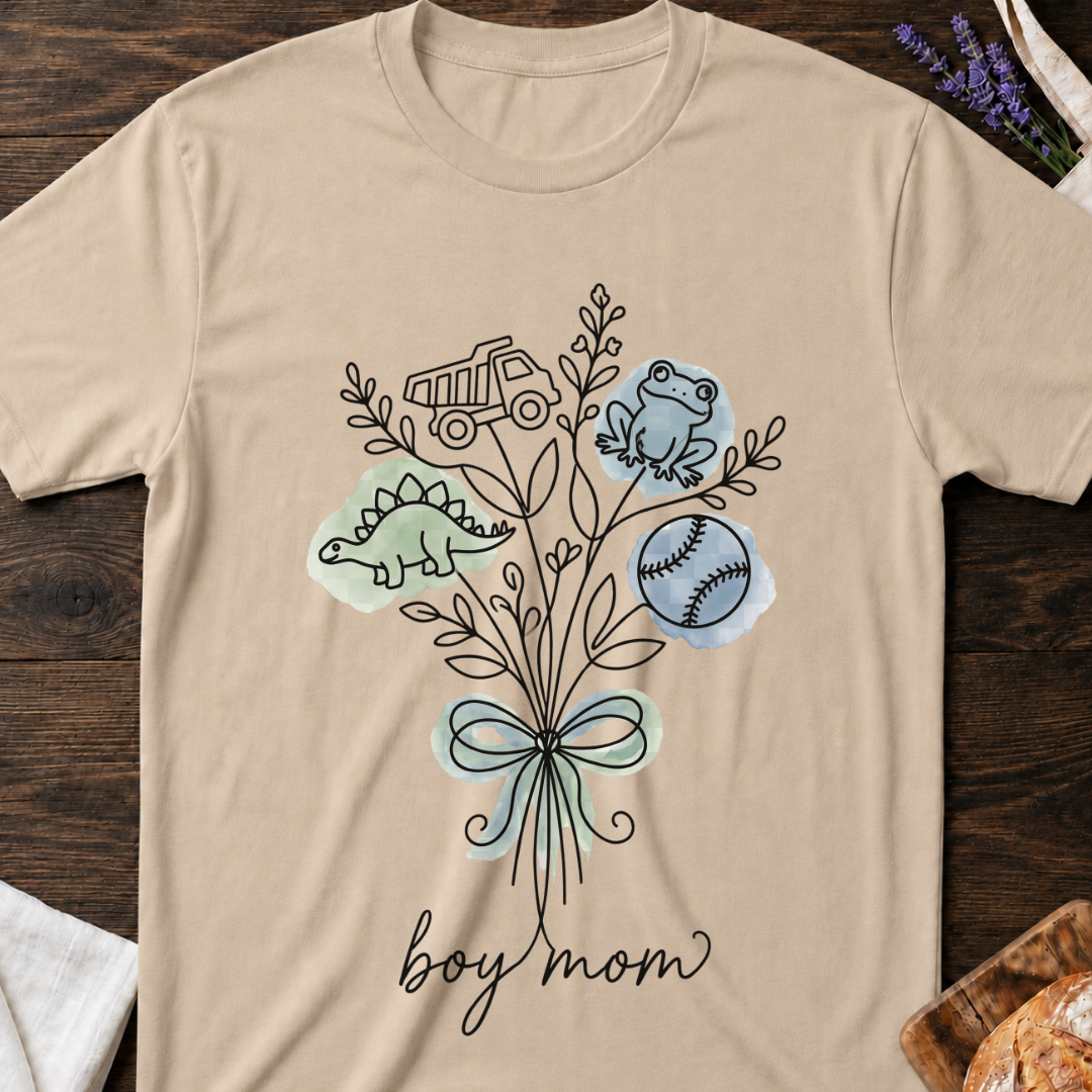 Boy Mom Wildflowers T-shirt | Flower Graphic Tee