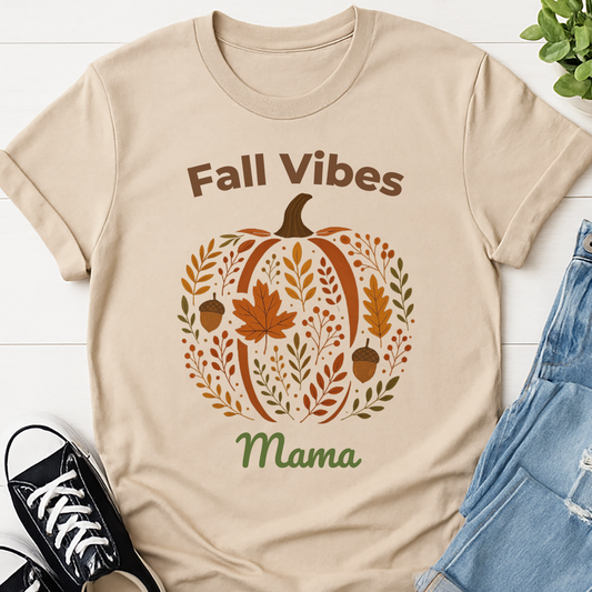 Pumpkin Spice Mama - Fall Floral Pumpkin T-shirt