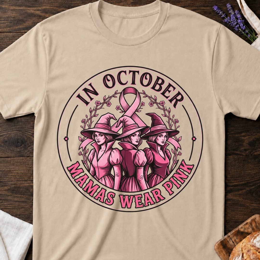 In October Mamas Wear Pink Witch T-Shirt