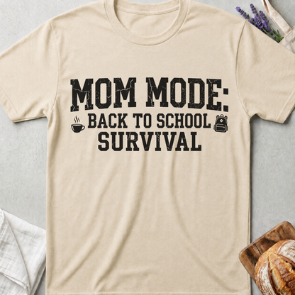 Mom Mode Survival Back to School T-Shirt | Funny School Mom Shirt