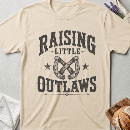 Raising Little Outlaws T-Shirt | Western Boy Mom Shirt