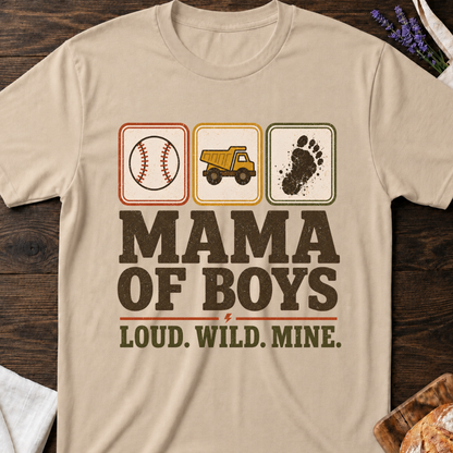 Mama of Boys Loud Wild Mine Stamps T-shirt