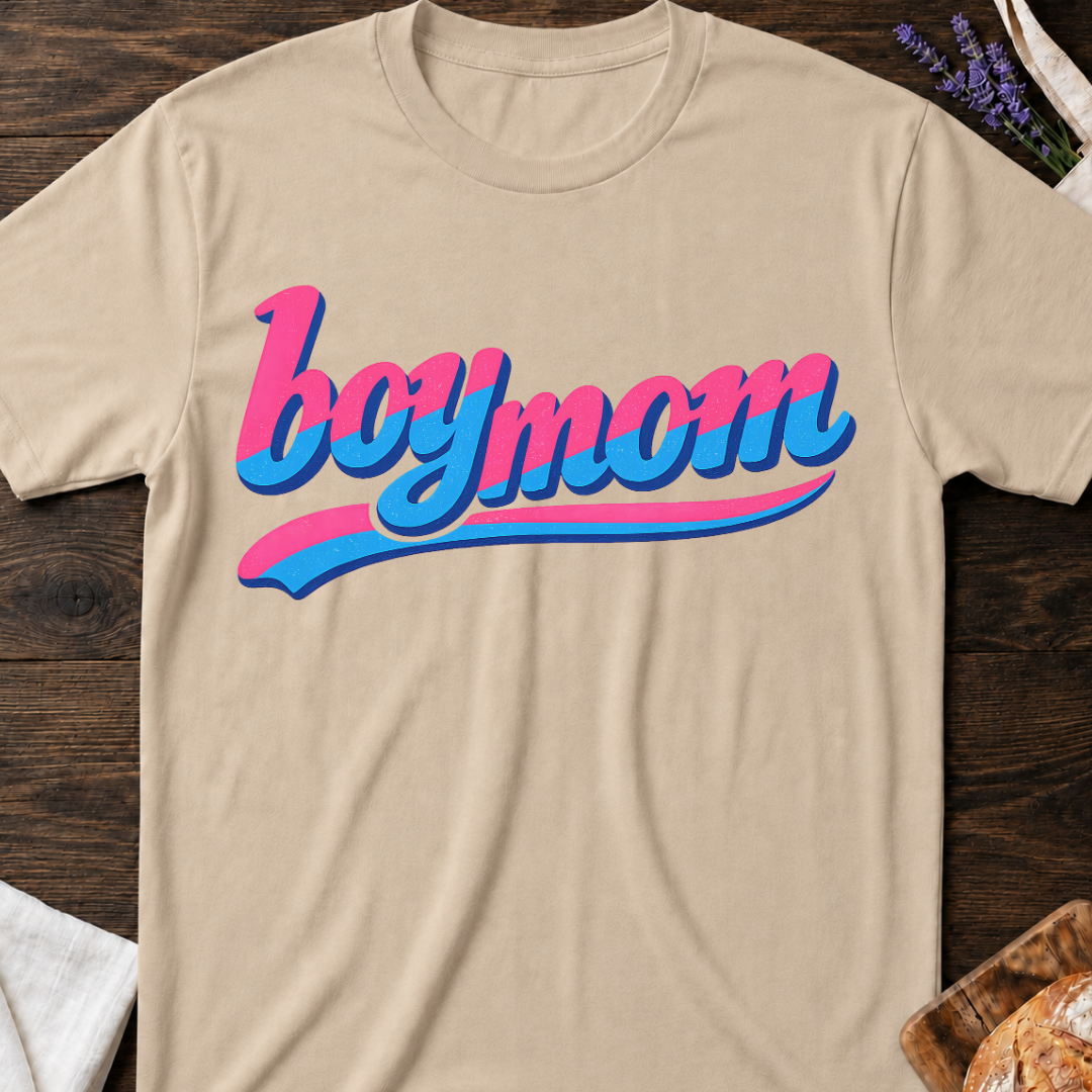 Boy Mom Retro Script T-shirt