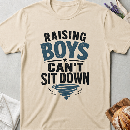 Raising Boys Shirt – Funny Relatable Mom Life Tee