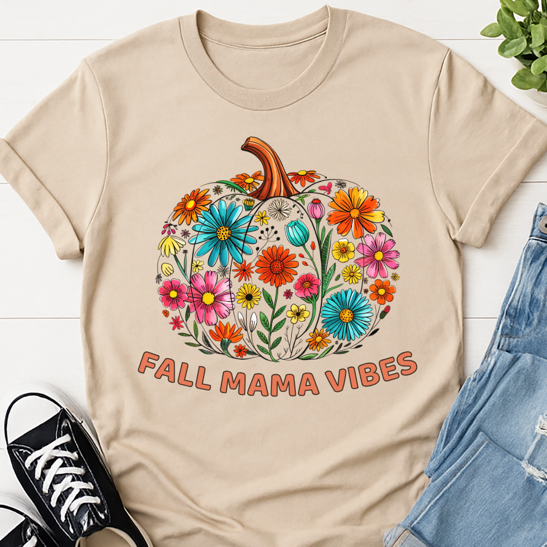 Fall Mama Vibes Floral T-shirt