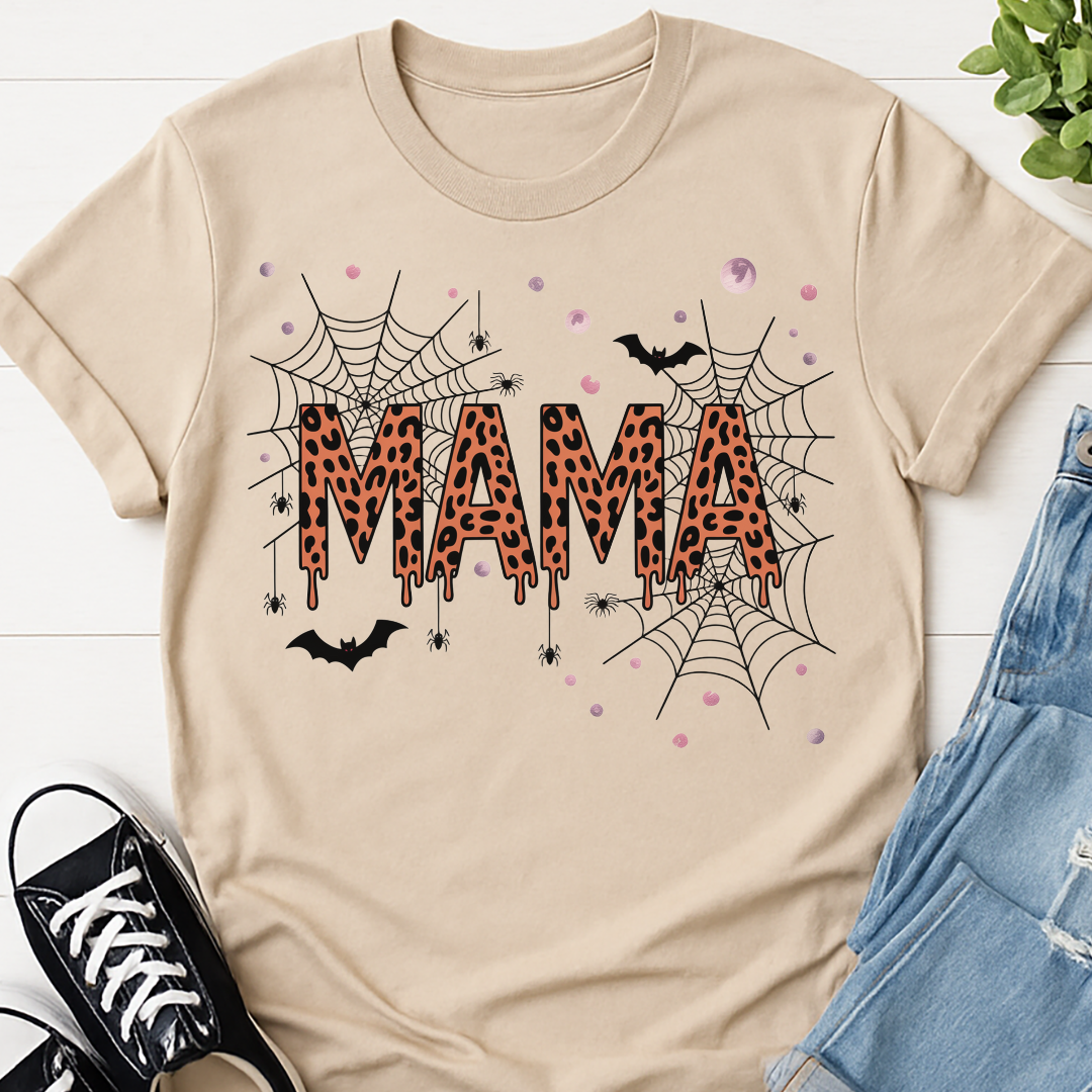 Mama Halloween Leopard T-shirt