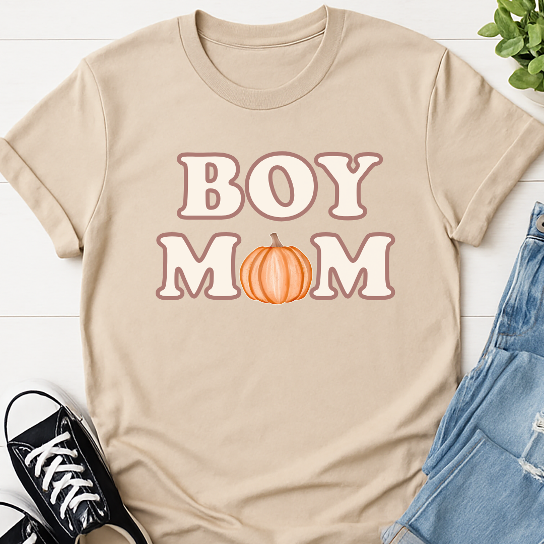 Boy Mom Pumpkin Fall T-shirt