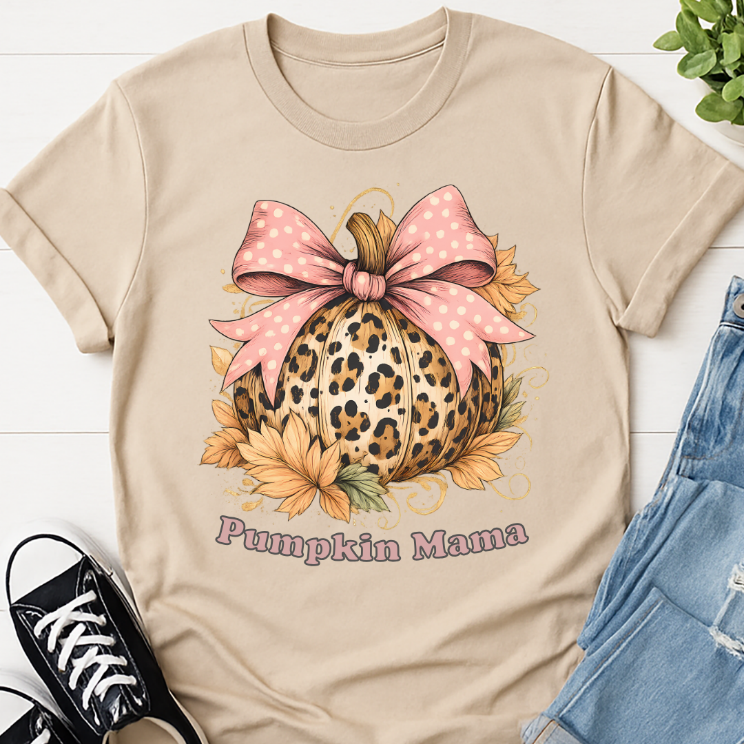 Pumpkin Mama Leopard Fall T-shirt
