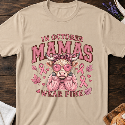 In October Mamas Wear Pink Highland Cow Shirt