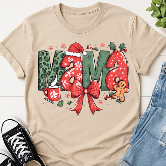 Mama Bow Christmas T-shirt