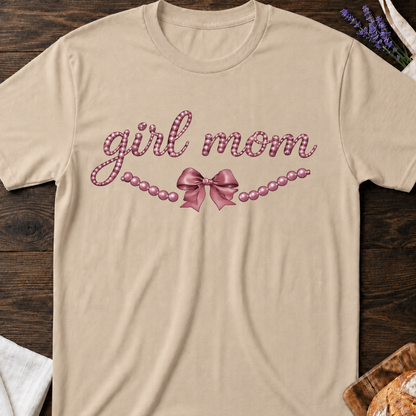 Girl Mom Tee – Coquette Bow Mom T-Shirt