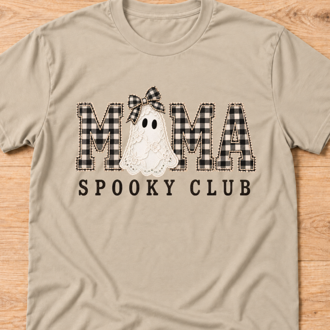 Mama Spooky Club Plaid T‑Shirt