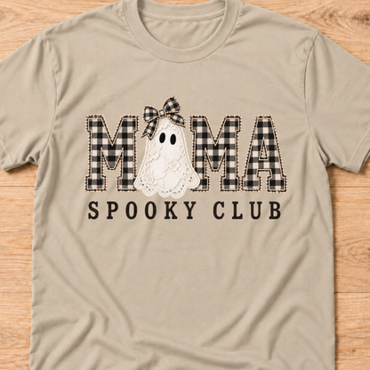 Mama Spooky Club Plaid T‑Shirt
