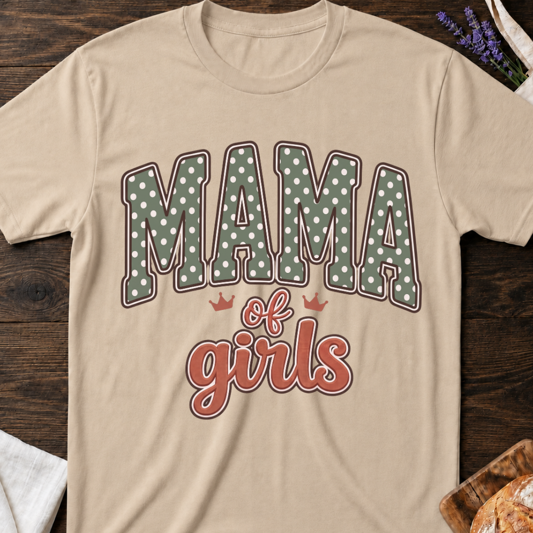 Mama of Girls T-Shirt - Playful Polka Dot Mom Tee