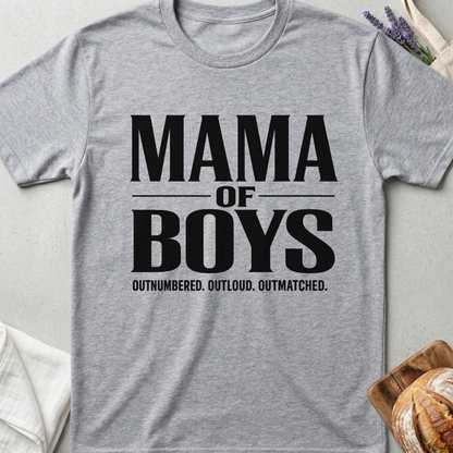 Mama of Boys Shirt | Outnumbered Outloud Outmatched T-Shirt