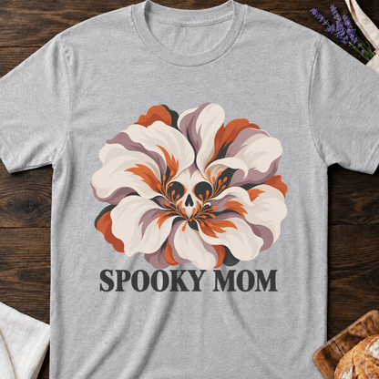Spooky Mom Vintage Flower Skull Graphic T-Shirt