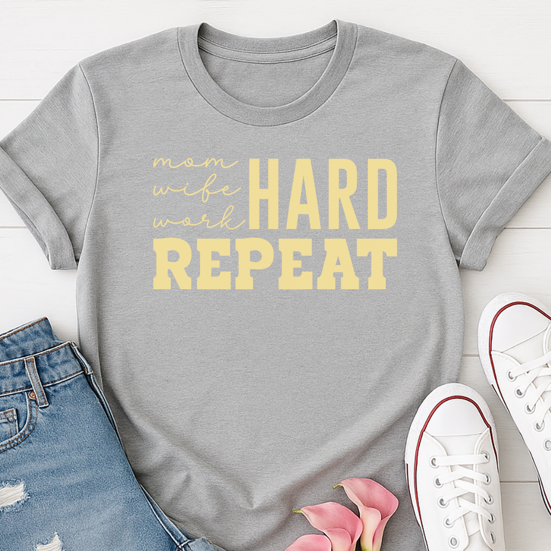 Mom Hard Repeat T-shirt