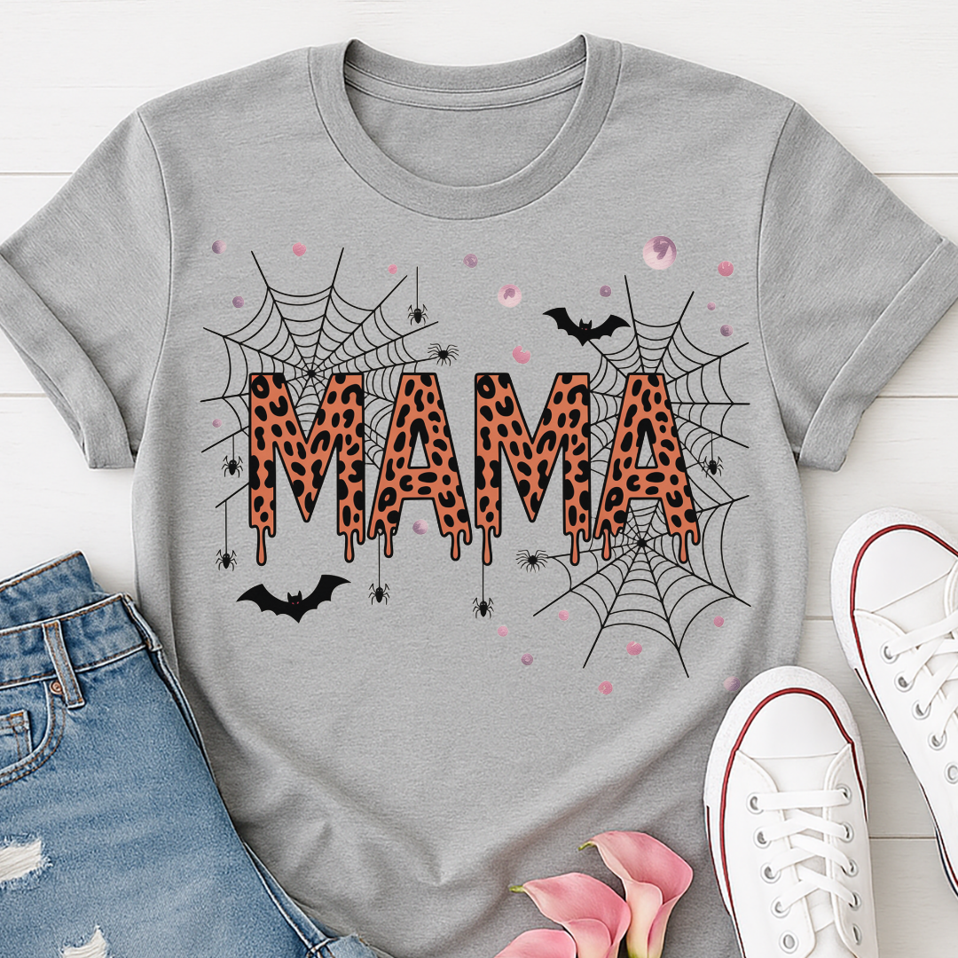 Mama Halloween Leopard T-shirt