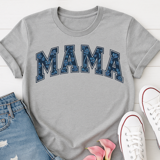 Chinoiserie Floral Varsity Mama T-shirt