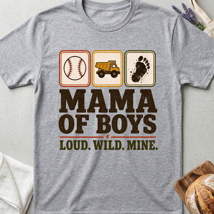 Mama of Boys Loud Wild Mine Stamps T-shirt
