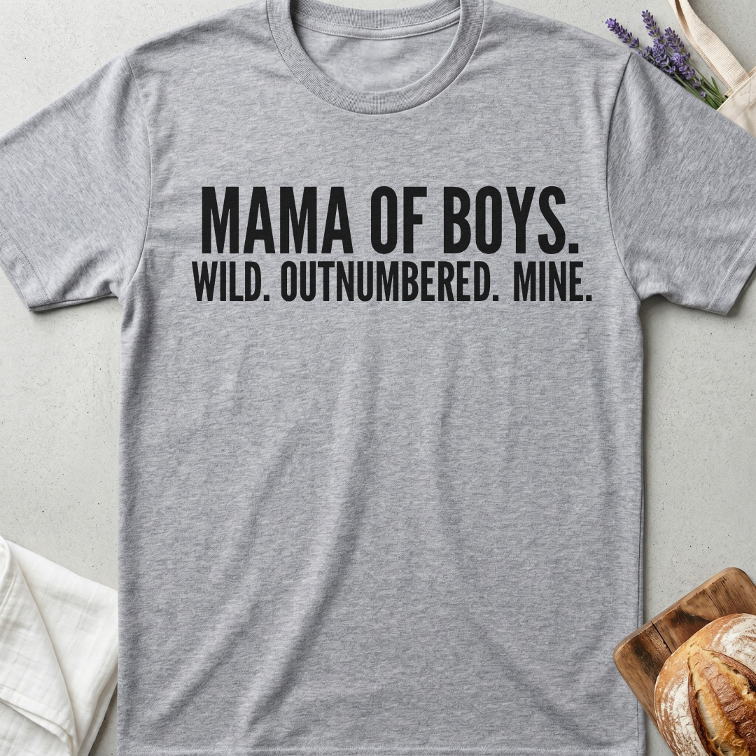 Mama of Boys Shirt | Wild Outnumbered Mine T-Shirt for Boy Moms