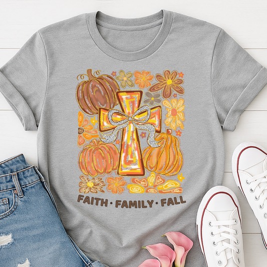 Faith Family Fall Floral T-shirt