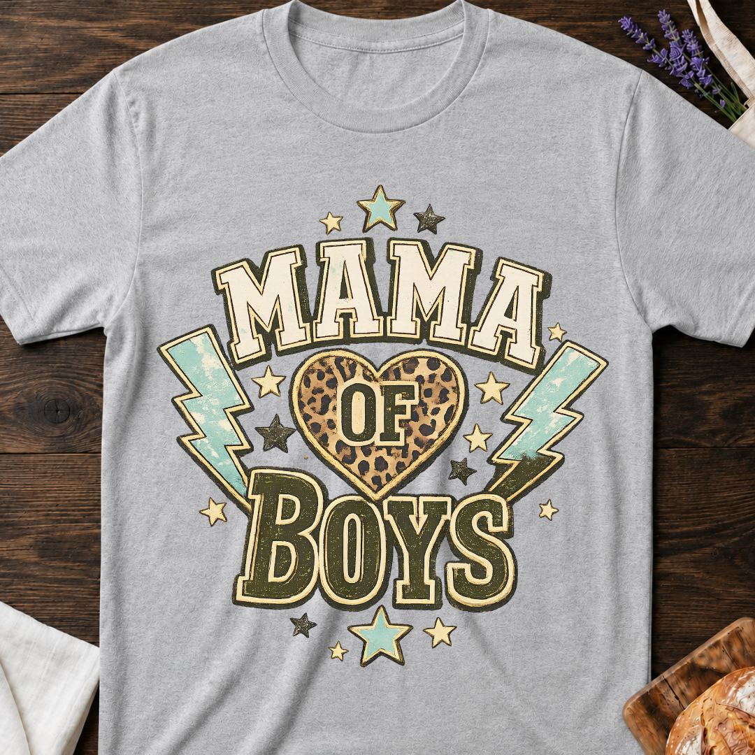 Mama of Boys Leopard T-shirt
