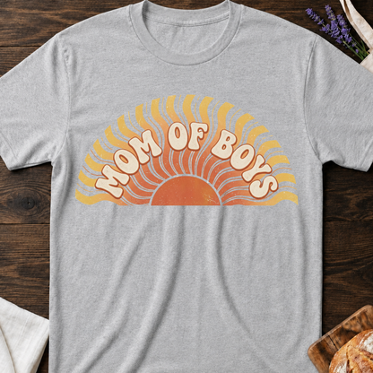 Mom Of Boys Retro Sunset T-shirt