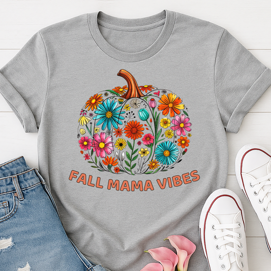 Fall Mama Vibes Floral T-shirt