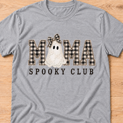 Mama Spooky Club Plaid T‑Shirt