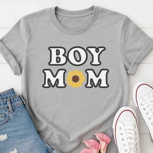 Boy Mom Sunflower T-shirt - Mom Life Tee