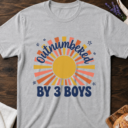 Outnumbered by 3 Boys Mom T-Shirt