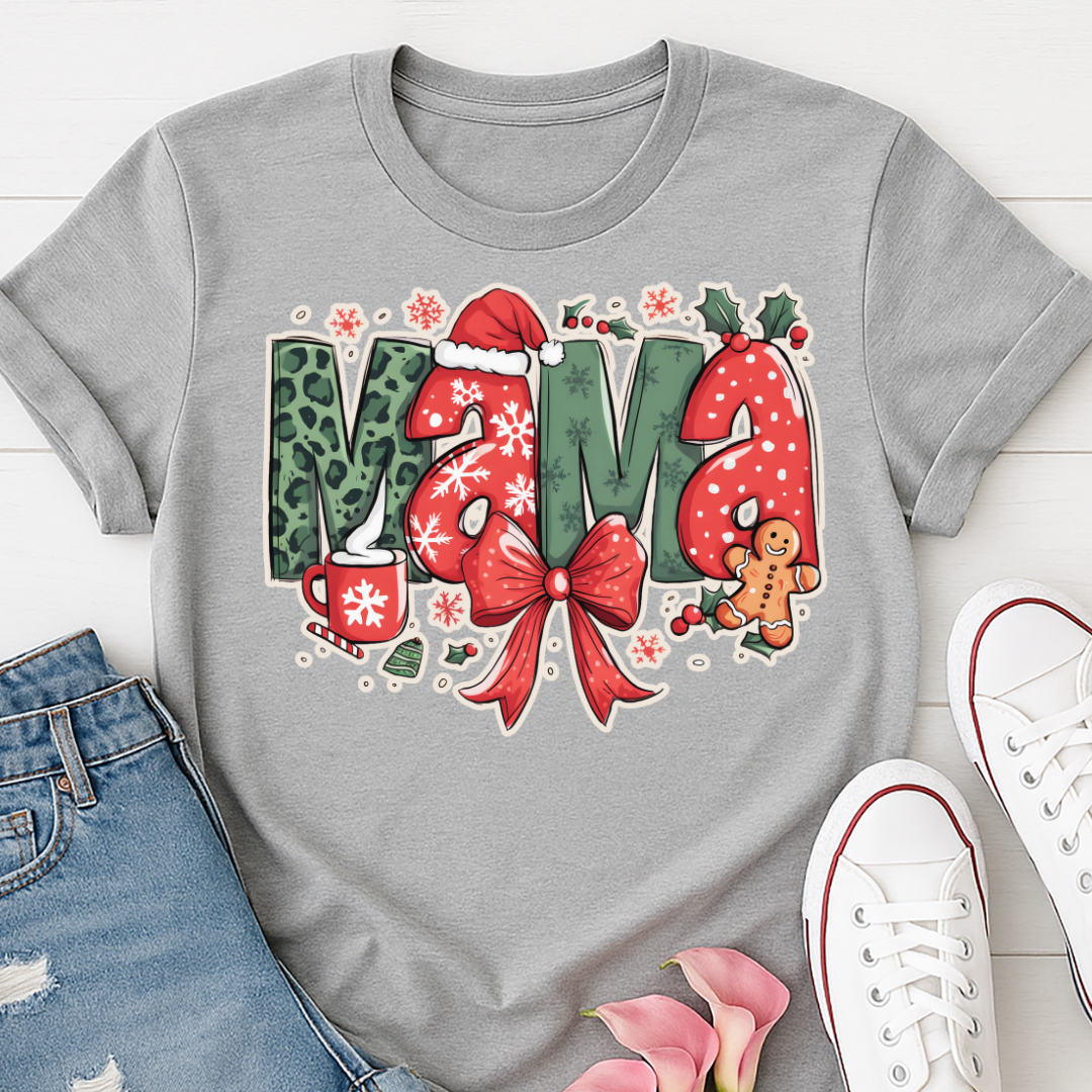Mama Christmas Bow T-shirt