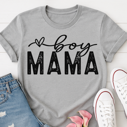 Boy Mama Distressed T-shirt - Trendy Mom Tee