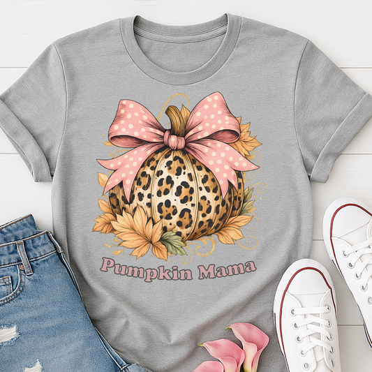 Pumpkin Mama Leopard Fall T-shirt