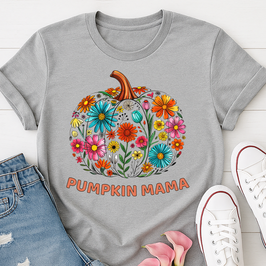 Pumpkin Mama Floral T-shirt