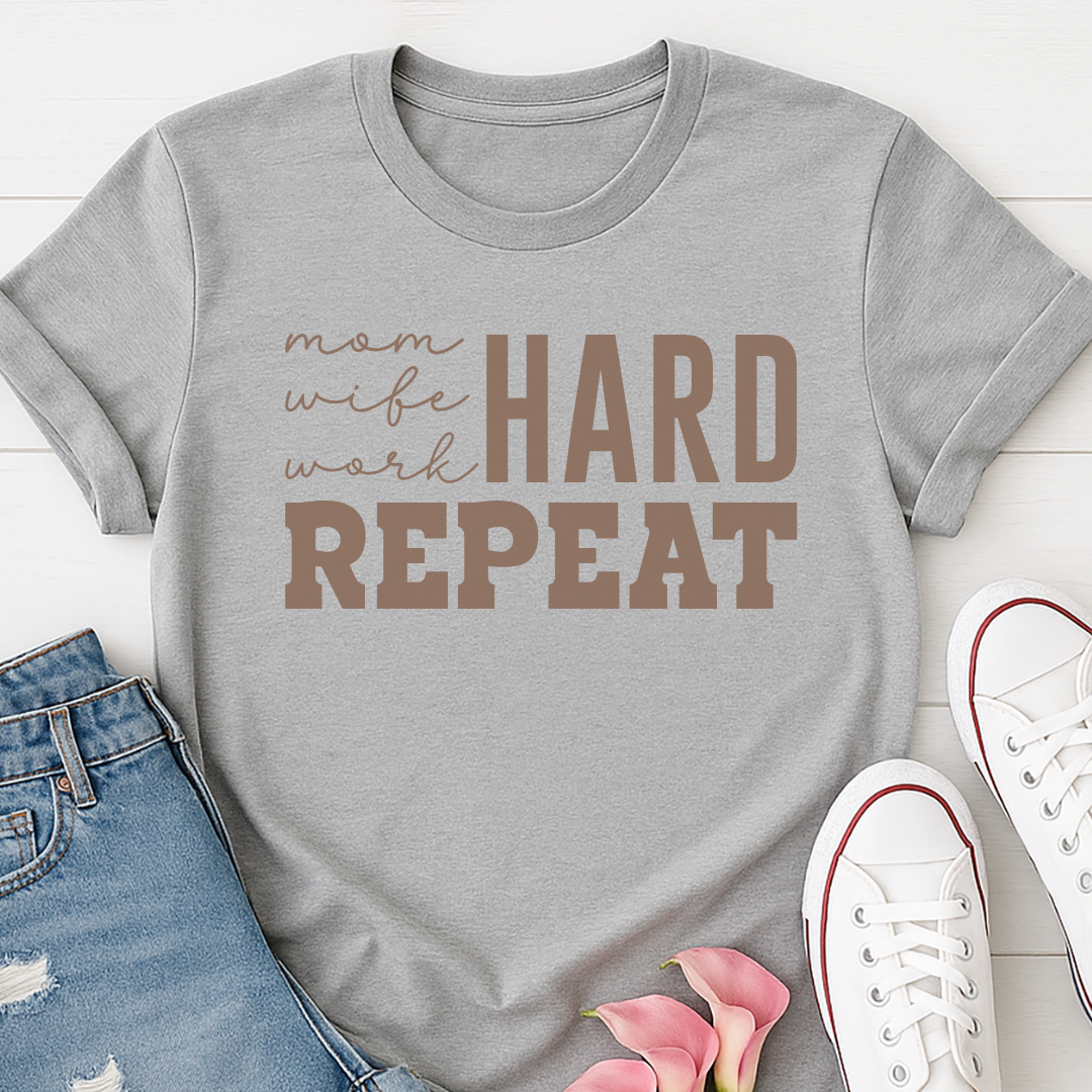 Mom Hard Repeat T-shirt