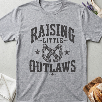 Raising Little Outlaws T-Shirt | Western Boy Mom Shirt