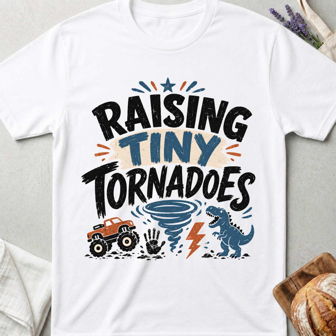 Raising Tiny Tornadoes Shirt - Funny Boy Mom Tee